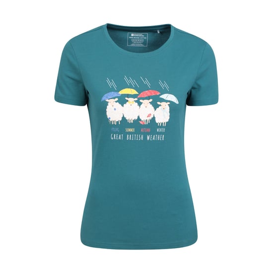 Mountain Warehouse - "Great British Weather" T-Shirt für Damen (Petrol) - Image 1