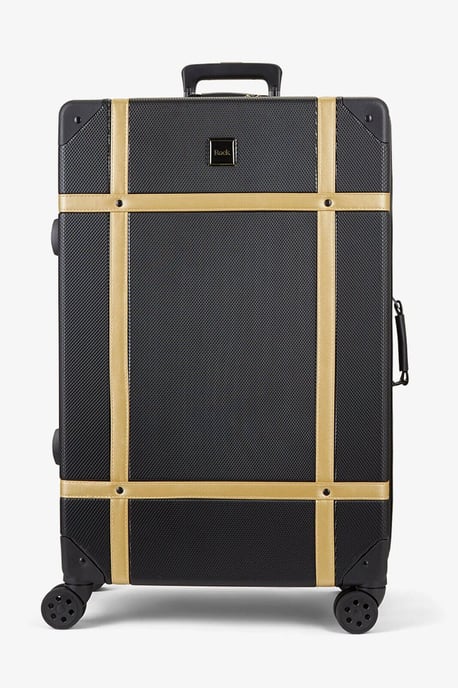 Hard Shell Gold Trunk Luggage Suitcase Set