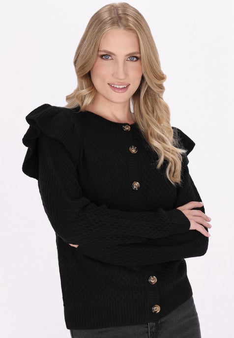 Dreimaster Cardigan Damen Schwarz - Image 3
