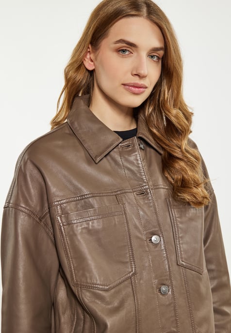 Dreimaster Jacke Damen Taupe - Image 5