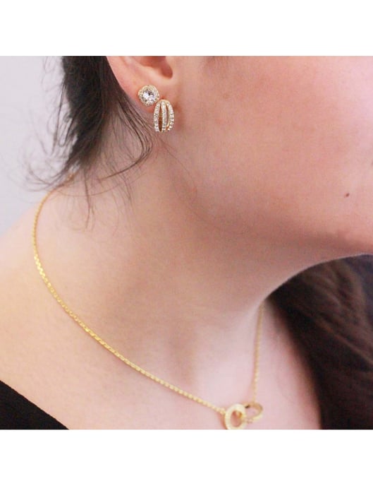 Elegante Ohrringe - Gold und Kristall - Image 4