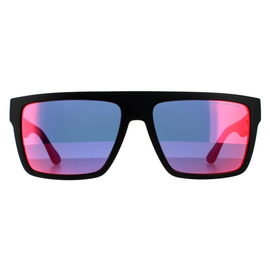 Tommy Hilfiger Rectangle Mens Matte Black Grey Infrared Sonnenbrillen - Image 1