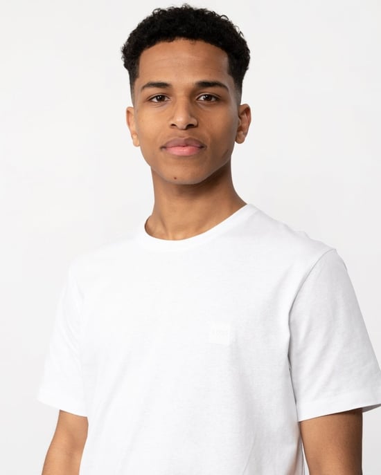 BOSS Orange Tales Herren Baumwoll-Jersey T-Shirt mit Logo-Patch NOS - Image 2
