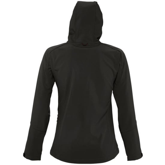 SOLS Womens/Ladies Replay Hooded Soft Shell Jacket (atmungsaktiv, winddicht und wasserabweisend) (Schwarz) - Image 2