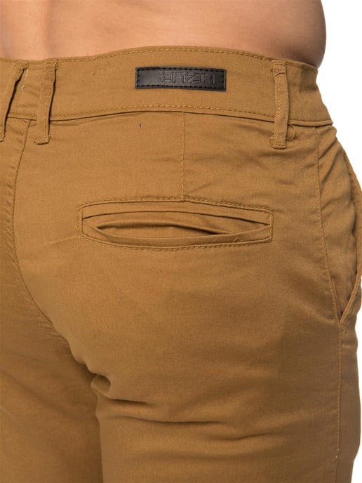 Enzo | Herren Slim Fit Stretch Chino Shorts - Tan - Image 4