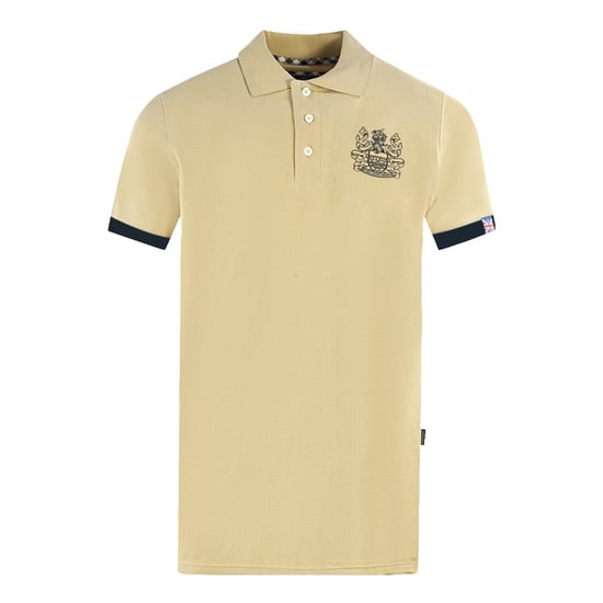 Aquascutum Branded Kragen Beige Poloshirt - Image 1