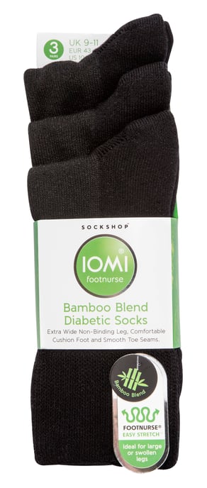 Extra breite Bambus-Socken für Diabetiker von IOMI | 3er-Pack | 4 Farben - Image 2