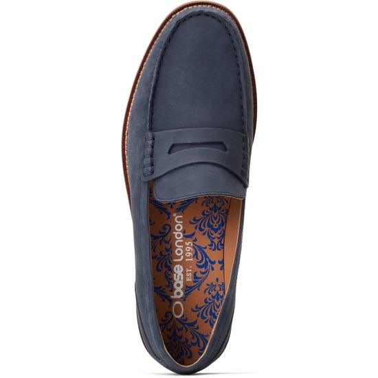 Base London Garfield Herren Mokassins aus Leder in Marineblau - Image 4