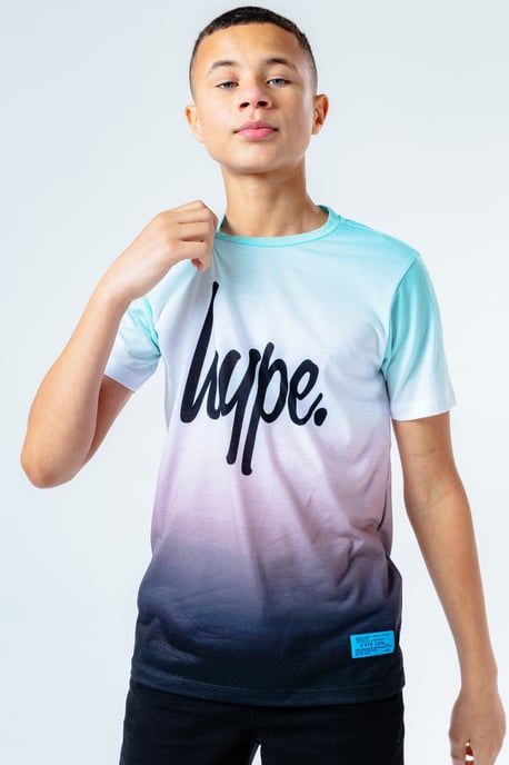 Hype Turquoise Black Fade Kids T-Shirt