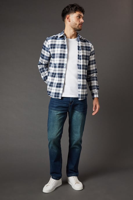 Dark Vintage Wash Stretch Straight Jeans