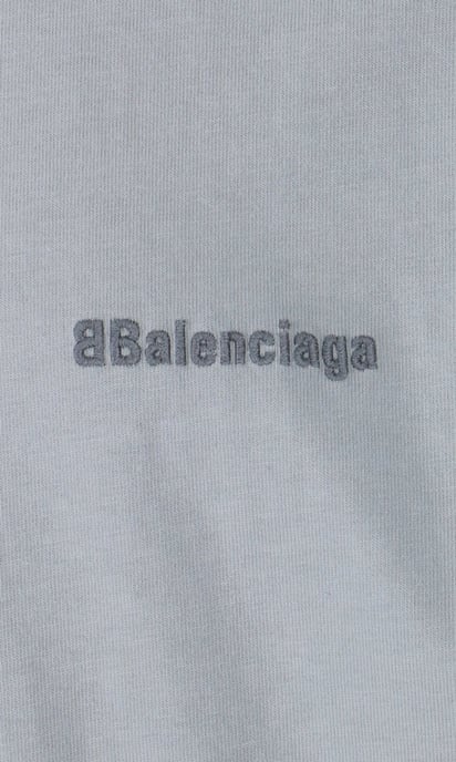 Balenciaga BB-Logo-gesticktes, übergroßes T-Shirt in Grau - Image 3
