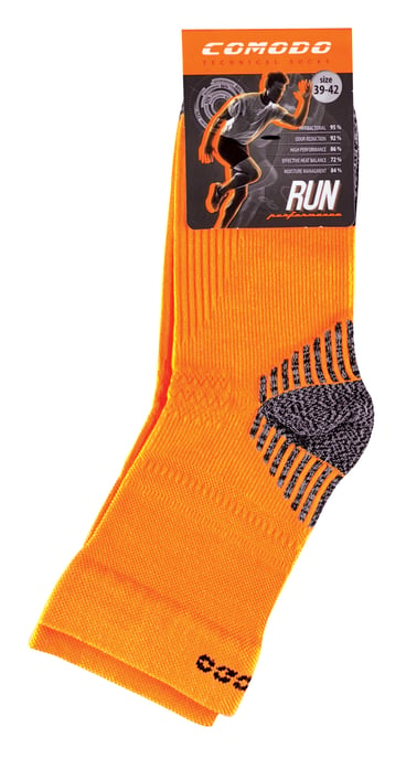 COMODO - Unisex Chaussettes de Contention pour Running Compression pour Sport - Orange Néon - Image 2