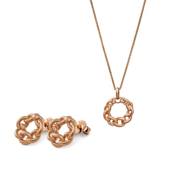 Orphelia 'Estelle' Damen 925 Sterling Silber Set: Kette-Anhänger + Ohrringe - Rosé SET-7516/RG - Image 1