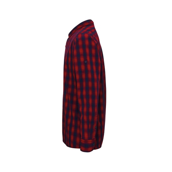 Premier Mens Mulligan Kariertes Langarmhemd aus Baumwolle (Rot/Navy) - Image 3