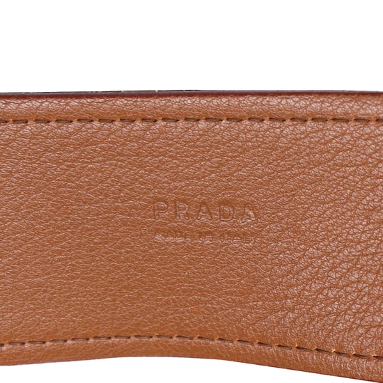 Prada Geprägter Gürtel aus braunem Leder - Image 6