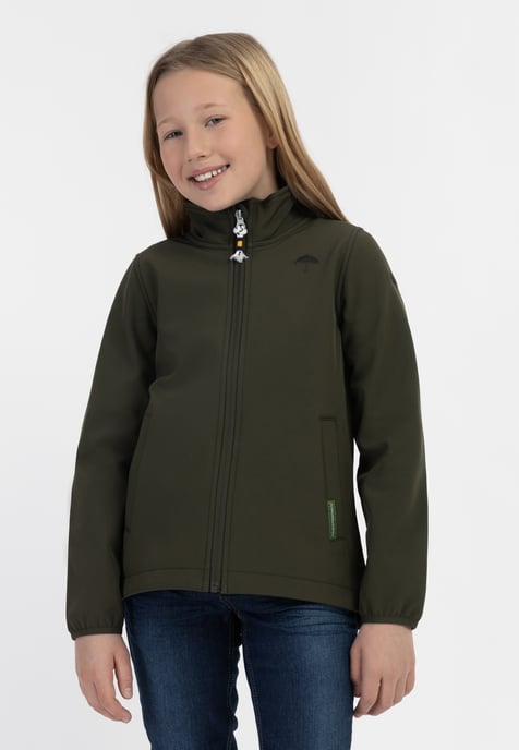 Schmuddelwedda Softshelljacke - recyceltes Material Mädchen dunkeloliv - Image 3