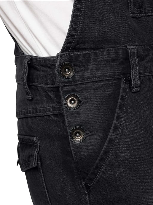 Enzo | Herren Denim Overall Latzhose - Schwarz - Image 5