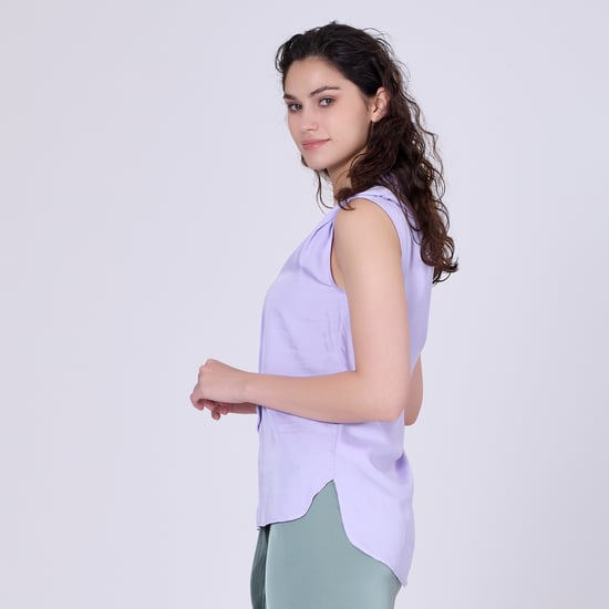 Ärmellose Bluse mit breitem, flachem Kragen - Image 2