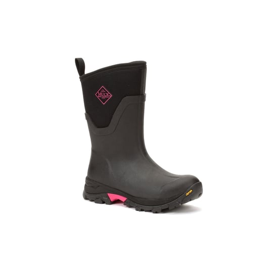 Muck Boots Arctic Ice Mid AGAT Gummi Schwarz/Hot Pink Gummistiefel - Image 1