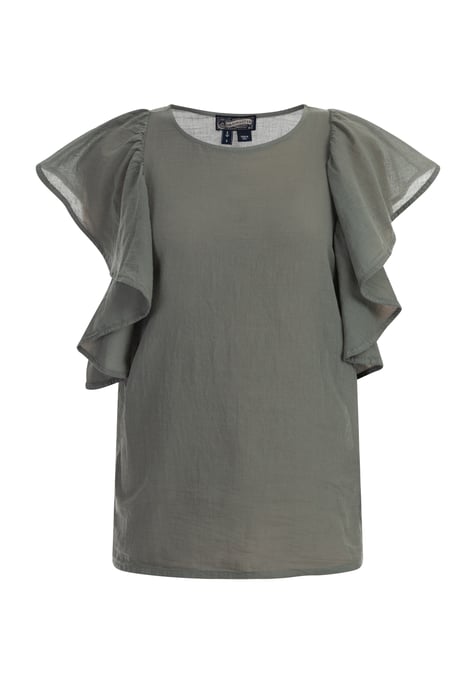 Dreimaster Blusenshirt Damen Oliv - Image 1