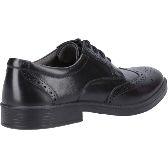 Hush Puppies Nolan Leder Herren Schwarz Brogues Schuhe - Image 2