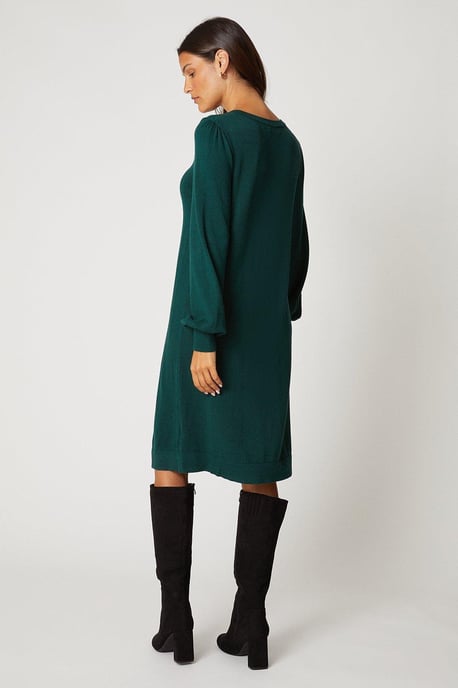 Knitted Crew Neck Swing Dress - Image 3