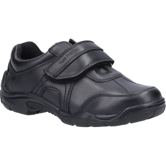 Hush Puppies Chaussures d'école en cuir Arlo Senior pour garçons (Noir) - Image 1