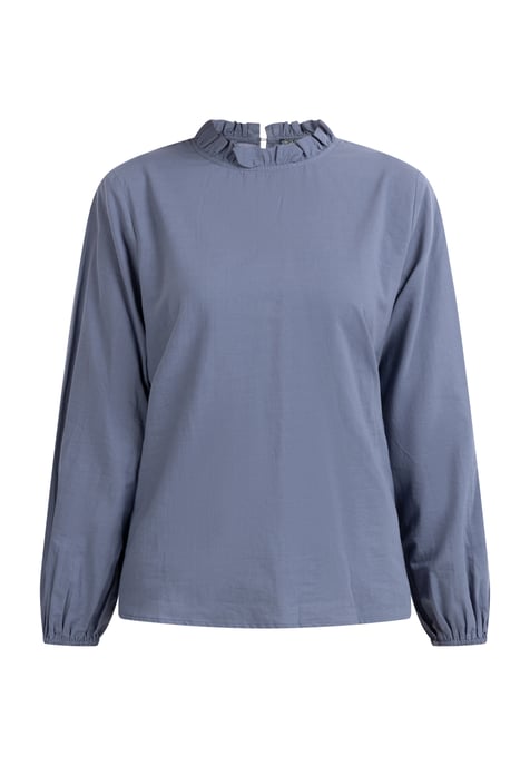Dreimaster Langarmbluse Damen Grau-Blau - Image 1