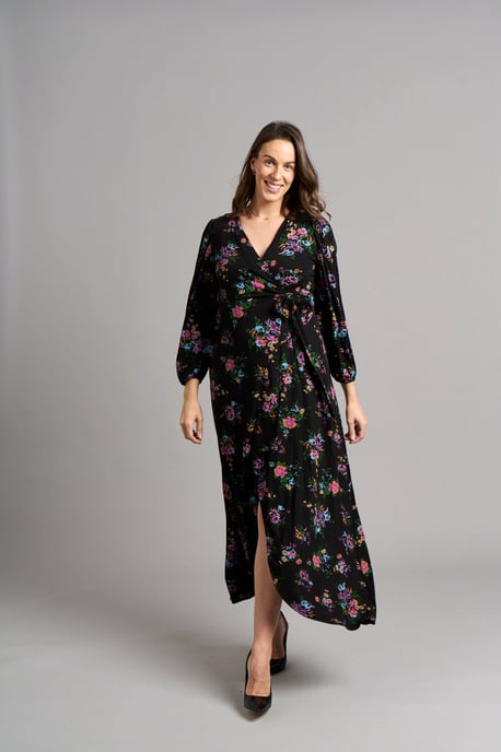 Tamzin Floral Dress - Black
