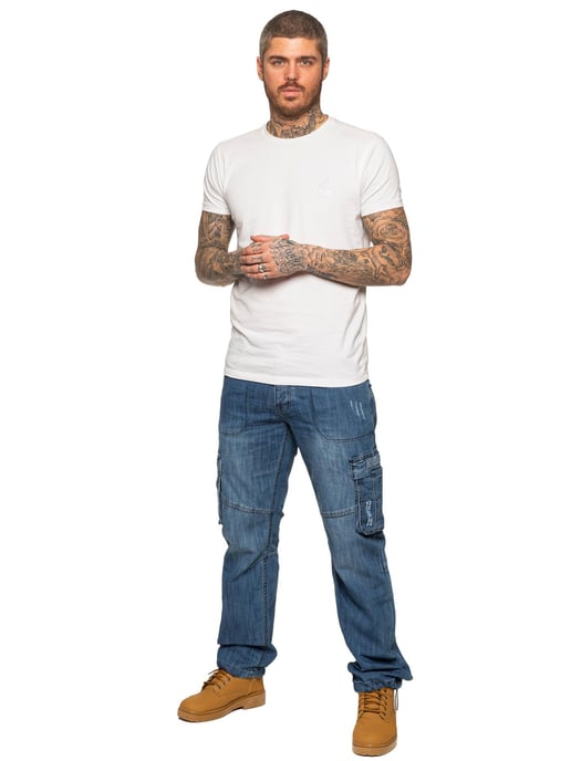 Enzo | Herren Combat Denim Jeans - Blau - Image 6
