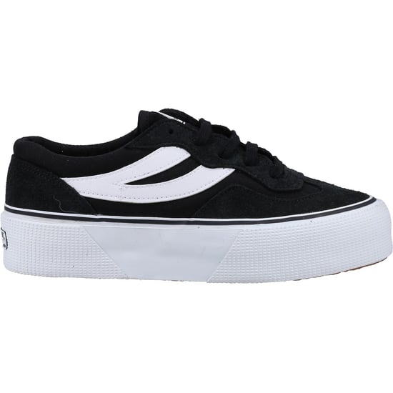 Superga 3041 Revolley Colorblock Platform Leder Damen Schwarz/Weiß Turnschuhe - Image 4