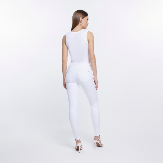 River Island Womens Skinny Jeans White Molly Mid Rise Bum Sculpt