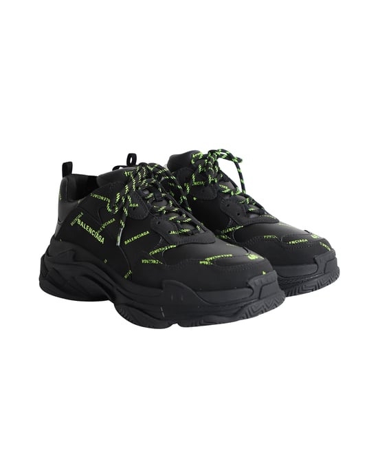 Balenciaga Triple S Allover-Logo in Schwarz Synthetik - Image 3