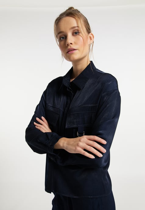 Dreimaster Bluse Damen Marine - Image 2