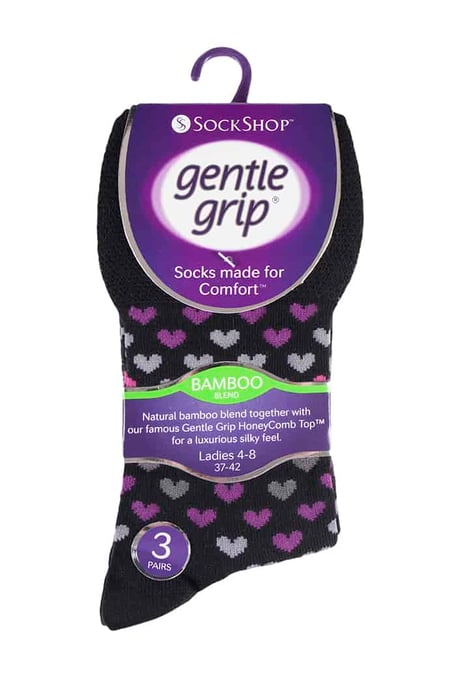 Gentle Grip - 6 paires femme bambou coloré rayures chaussettes sans elastique - SOLRM33 - Image 2