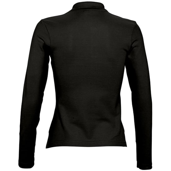 SOLS Damen/Damen Podium Langarm-Piqué-Poloshirt aus Baumwolle (Schwarz) - Image 2