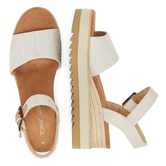 TOMS Diana Canvas Wedge Natürliche Frauen Weiße Sandalen - Image 6