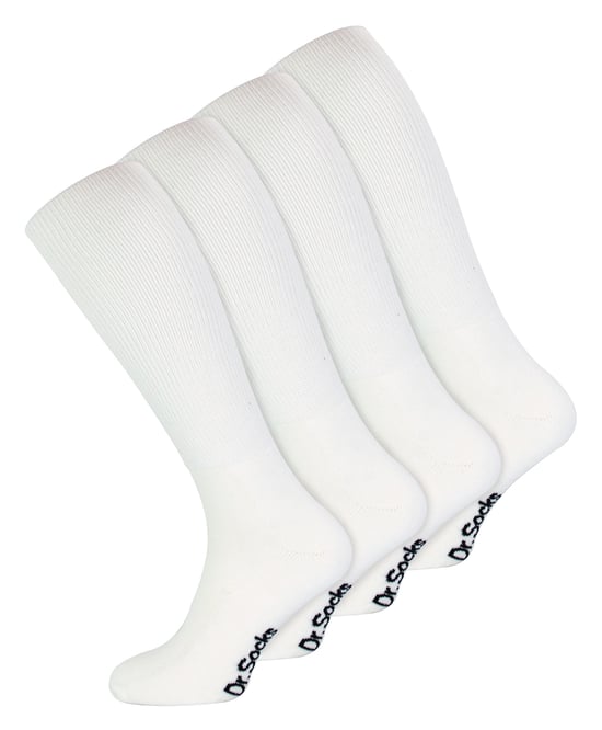 Herren-Kniestrümpfe für Diabetiker | Dr.Socks | Extra breite, lose, lange Bambussocken für geschwollene Beine - weiß - Image 1