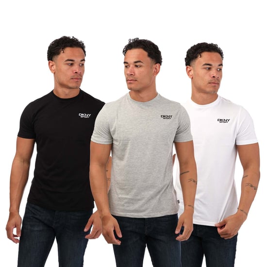 Men's DKNY 3 Pack Embroidered Logo T-Shirt in Multi colour