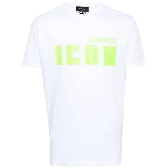 Dsquared2 Cool Fit grünes Blur Icon Logo weißes T-Shirt - Image 1