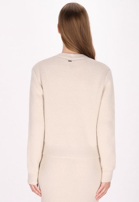 Dreimaster Cardigan Damen Wollweiss - Image 4