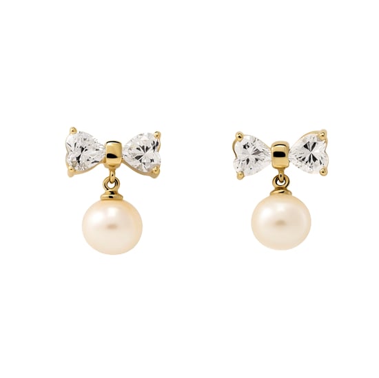 Orphelia 'Sparkle' Women's 925 Sterling Silver Set: Chain-Pendant + Earrings - Gold SET-7512