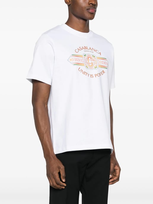 Casablanca Einigkeit ist Macht Bedrucktes T-Shirt in Weiß - Image 3