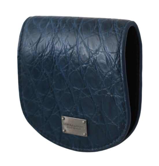 Dolce & Gabbana Blue Holder Pocket Pocket Pocket Blue Exotic Skin Condom pour hommes - Image 2