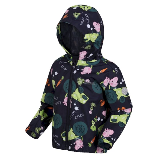 Regatta Childrens/Kids Peppa Pig Tractor Wasserdichte Jacke (Navy) - Image 4
