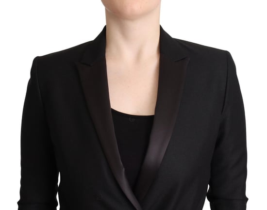 Costume National Schwarze Langarm Doppelkämpfer Damenjacke - Image 4