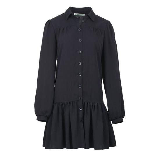 Schwarzes Tencel-Kleid mit Knöpfen - Image 2