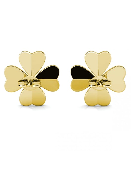 Kleeblatt-Ohrringe - Gold und Kristall - Image 5