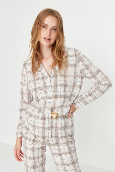 Trendyol Femmes  Col de chemise Pyjama Ensemble 2 pieces - Image 4