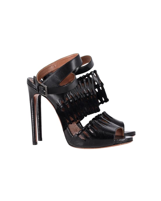 AlaÏa Cut-Out-Ankle-Strap-Sandalen aus schwarzem Leder - Image 1